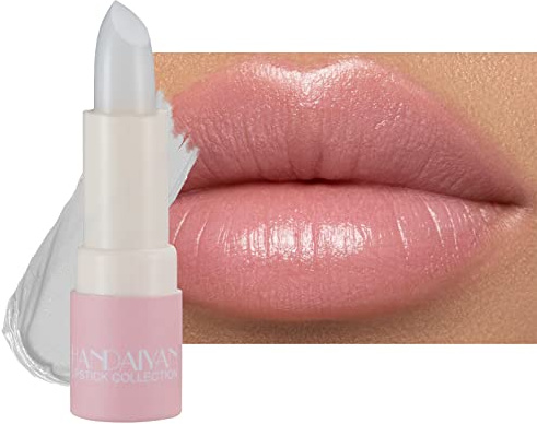 Lápiz labial mate resistente al agua, lápiz labial hidratante de larga duración, lápiz labial Sexy de terciopelo rojo rosa, lápiz labial desnudo, lápiz labial cosmético para mujer (Transparente)