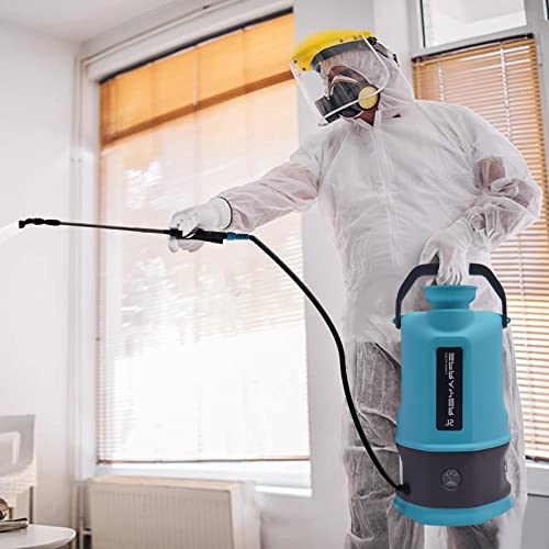 Akku Drucksprüher 5 Liter, Elektrische Sprühgerät 3.2 Gallon Batteriebetriebener Sprüher mit Verstellbaren Sprühstab und 2 Düsen für Langzeitsprüher Gartensprüher (Doppelt elektrisch)