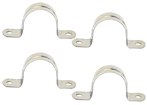 MACHSWON 4 Stück Rohrbandschelle 120 mm 304 Edelstahl Rohrschellen U-förmige Rohrgurte Sattelclip Zwei Loch Rohrband Spannclips U-Rohrring Schlauchschelle