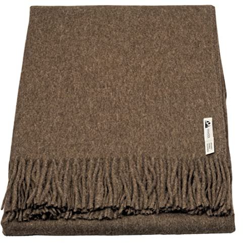 Wolldecke aus Peruanischer Alpaka und Wolle - Classic Schokobraun