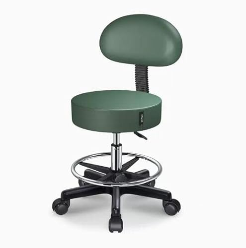 TATSEN Badhocker, Sattelhocker, Stuhl mit Rückenlehne, hydraulisch rollender, drehbarer, Verstellbarer Hocker for Salon, Spa, Schönheit, Massage, Zahnklinik, Heimbüro, orange (Color : E)