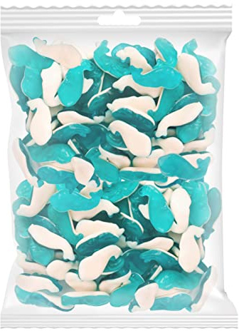 Candy Bar | Großpackung Blaue Wal-Gummibärchen- 1kg | ca. 120 Stück pro Packung | Fruchtgummis | Hochzeit | Vorratspackung | Gummitiere Süßigkeiten | toller als Trolli Haie