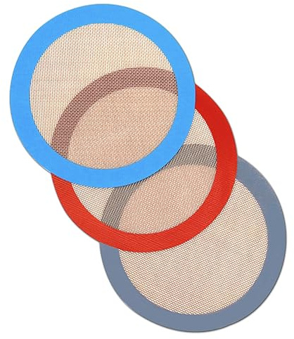 Goalfly Lot de 3 tapis de cuisson ronds en silicone de 20 cm, tapis de cuisson antiadhésifs (20 cm), tapis en silicone pour moule à gâteau de 20 cm, tapis en silicone pour la cuisson de gâteaux,