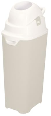 DIAPER CHAMP ONE MAXI Windeleimer - geruchsdicht - OHNE Nachfüllkassetten - funktioniert mit normalen herkömmlichen Tüten, Müllbeutel - für ca. 60 Windeln - beige, weiß