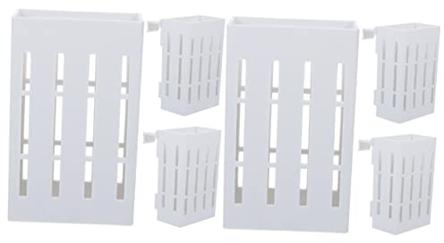 Housoutil 6pcs Plastic Fish Tank Plant Pot Holder Aquarium Planting Baskets for Aquatic Plants with Holes for Hydroponic Cultivation and Home Decor