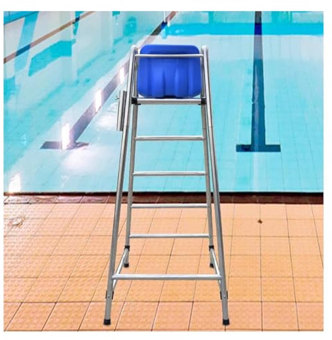 Pool Stuhl 180cm hohe Pooldeck-Rettungsschwimmerstühle, Outdoor-Rettungsschwimmerstuhl für Patio Beach Lake Pools robuster erhöhter aus Edelstahl für Erwachsene/Kinder, belastbar bis 330kg
