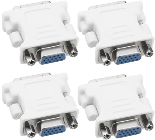 Create idea 4 Pezzi Adattatore Scheda Grafica DVI 24 + 1 A VGA Convertitore Scheda Grafica Porta DVI Maschio A VGA Femmina Per Monitor Proiettore Portatile