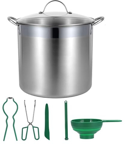 Canning Pot ＆ Canning Kit 7Pcs/Set 21.5 Qt Water Bath Canner Pot Food Grade Satinless Steel Canning Pot with Rack and Lid Canning Supplies,Canning Supplies