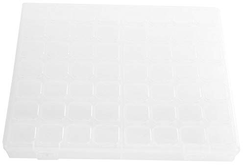 GEEKHOM Caja clasificadora, caja de plástico con 56 compartimentos, caja organizadora ajustable para joyas, piezas pequeñas, caja organizadora, caja de almacenamiento pequeña para esmalte de uñas,