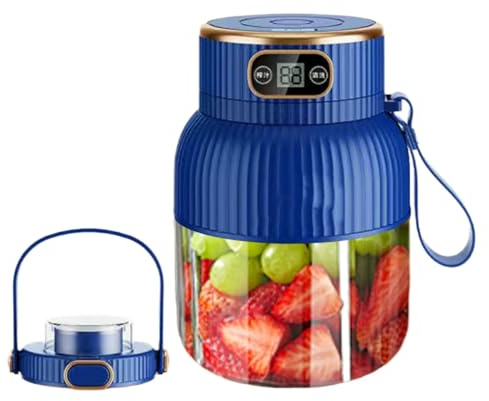 ycezw Blender Portable pour Smoothies, Mixeur de Voyage Portable à Jus de Fruits | Machine à Centrifugeuse Rechargeable par USB, Robot de Cuisine avec Affichage Numérique 600 ml pour Smoothies Shake