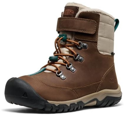 KEEN Unisex-Child Kanibou Mid Height Waterproof Insulated Snow Boots, Dark Earth/Roasted Pecan, 1