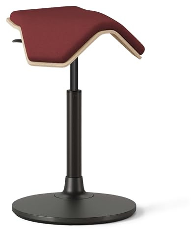 Branch Saddle Stool - Height-Adjustable Active Seat with Ergonomic Design, Recycled Polyester Fabric, Wobble Stool Supports Movement in All Directions, Home & Office Stool - ILOA Plus Brick
