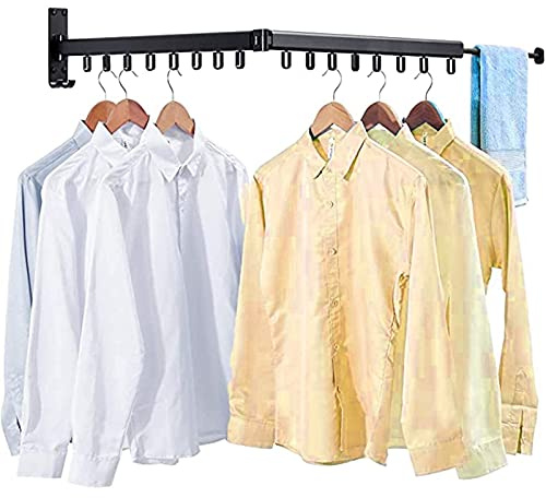 saditesdk Airer Retractable Folding Clothes Drying Rack Wall Mounted Laundry Space Saver Fold Away Racks for Room/Bathroom Tower Space-Saving Foldable Great Bathroom Or