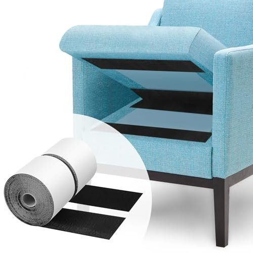 atnayo 11CMx2M Hook and Loop Tape Self Adhesive Heavy Duty for Fabric, Non Slip Cushion Pad Sofa Strips