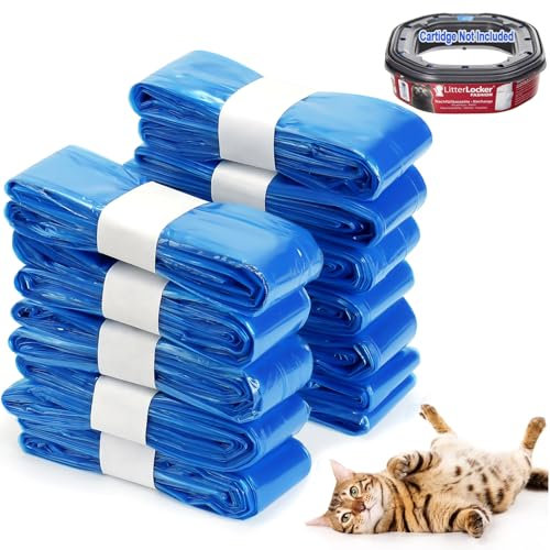 12 Stück Katzenstreu Nachfüllpackung, Nachfüllfolienringe Nachfüllbeutel kompatibel Nachfüllkasse für Litter Genie XL & LitterLocker Fashion & LitterLocker & LitterLocker II, 4,5 m (Ohne Kartusche)