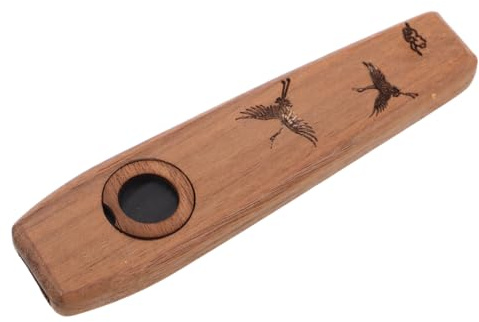 Holzkazoo Mundmusikinstrument für Erwachsene und Profis, Braun | Holz, Leicht zu Spielen, Vielseitig Einsetzbar, für Solodarbietungen und Begleitung mit Ukulele