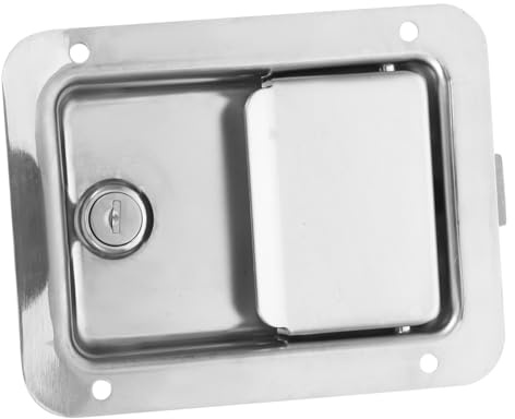 VILLCASE Serratura in Acciaio Inox Per Cassetta Degli Attrezzi Con 2 Chiavi Blocco Sicuro Per Armadietti Metallici Rimorchi Camper Maniglia a Paletta 5.51X4.29X1.57In