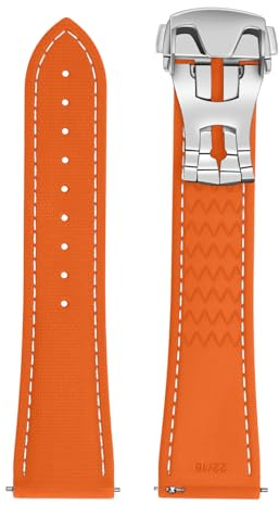 ULLCHRO Uhrarmband 20mm 22mm FKM, Uhrenarmband Herren aus Kautschuk, Wasserdichtes Gummi Armband für Sport, Uhrenarmband