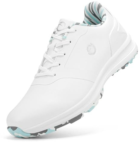 Damen Golf Turnschuhe wasserdichte Spikeless Weibliche Golfschuhe Bequeme rutschfeste Mädchen Golfer Wanderschuhe,Blau,39 EU