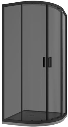 Box Doccia Semicircolare Vetro Temperato 6mm h185cm modello Tonga (Vetro Fumè, 70x90cm)