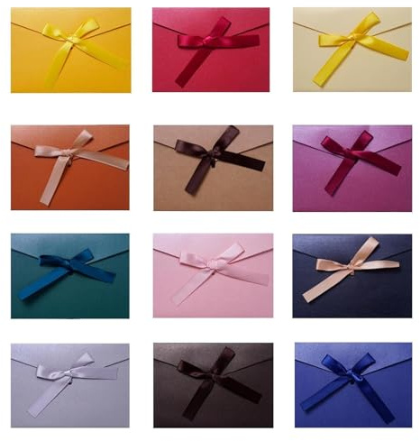 12 Stück Briefumschläge Bunt Bunte Umschläge mit Bändern Briefumschlag Hochzeit Perlglanzpapier Dekorative Briefumschläge Geschenkumschlag 17,5 x 12,4 cm Mehrfarbig für Hochzeit und Geburtstag