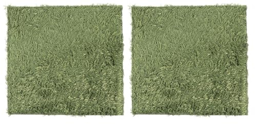 Hemobllo 2pcs Reptile Moss Carpets 30x30cm Thick Simulated Moss Mats for Tortoise and Amphibians Terrarium Bedding Moisture Retention Artificial Grass Lawn Pet-friendly