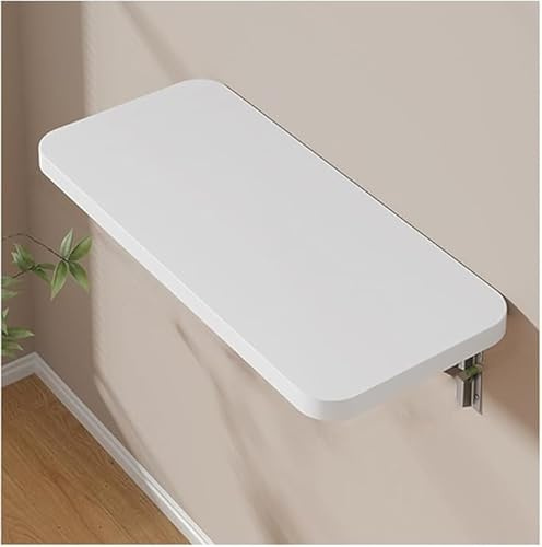Tavolo Da Lavoro Pieghevole A Parete, Muro Richiudibile Salvaspazio Versatile,Tavolino Porta Pc In Legno Per Soggiorno, Cucina E Studio(White,60X20cm)