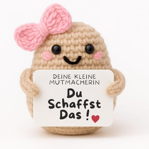 Süße Mutmacherin© | Originelle Kleinigkeit & Kuscheliger Sorgenfresser | Geschenke für Frauen, Mädchen, Mama, Tochter, Schwester, Oma, Enkelin | Geschenk für Kollegen & Beste Freundinnen | Kawaii Deko