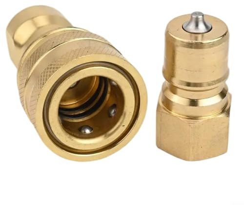 Raccordo idraulico in ottone G3/8 Disinnesto Rapido Filettatura Femmina Per Camion Pulitori Tappeti Ad Alta Pressione Connettori Linea Acqua Giallo