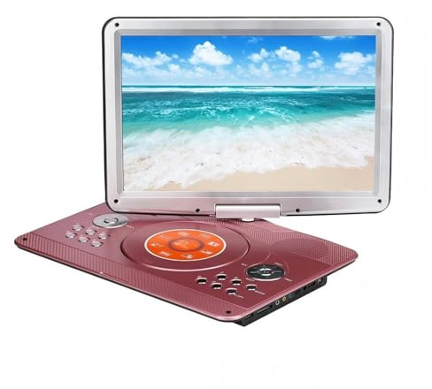 Mobil DVD-spelare, 22 tums Bärbar DVD-spelare Högtalare HD 1280x800P Videospelsmaskin Old Man Ljud Musik Sång Med TV MP3 MP4 Roterbar Roséguld hög upplösning