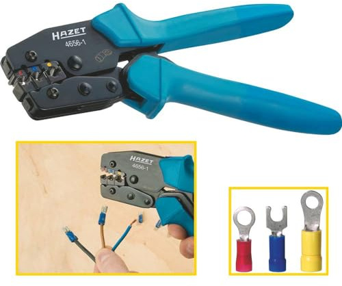HAZET Crimpzange 4656-1, Hochfester Spezialstahl, brüniert, geölt | Hochfester Spezialstahl, brüniert, geölt, Länge 220 mm, 640 g, Länge: 220 mm, Besonders beanspruchte Teile spezialvergütet