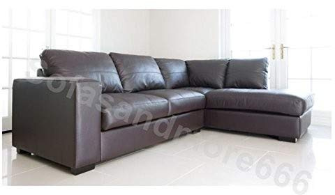 WESTPOINT VENICE BIG CORNER SOFA FAUX LEATHER BROWN RIGHT HAND SIDE