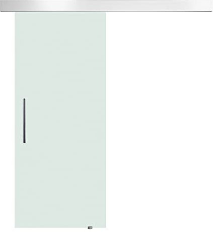 HOMCOM Porta Scorrevole Interna in Vetro Smerigliato con Binario B1 e Maniglia per Bagno Cucina Studio Vetro 205x 77,5x 0,8cm
