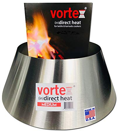 VORTEX (IN) DIRECT HEAT for Charcoal Grills, Medium Size - For Weber Kettle 22 26.75 WSM Smokey Mountain XL Kamado XL Big Green Egg