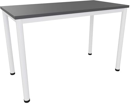 Dila GmbH Schreibtisch/Besprechungstisch in verschiedenen Größen und Farben weißes Metallgestell Konferenztisch Arbeitstisch (B: 120 cm x T: 60 cm, Anthrazit)