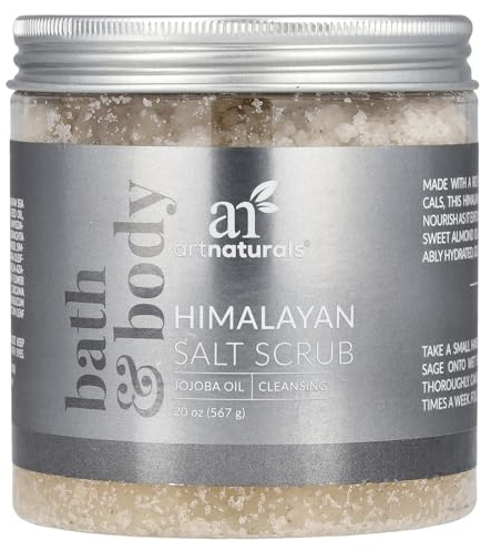 Art Naturals Himalaya Salz Peeling/Scrub 566 g, Tiefenreinigendes Körper Peeling | mit Karite-/Sheabutter & Jojoba-Öl | Pflegende Exfoliation für Strahlende Haut | Feuchtigkeitsspendend