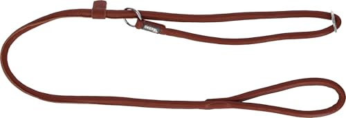 Kerbl Pet Rundleder-Schlupfleine Roma 170cm, 8mm, Cognac