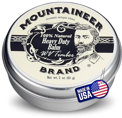 Mountaineer Brand Natural Heavy Duty Beard Balm | Timber Scent | Made in West Virginia | Beard Tamer | Conditions, Softens, Tames, Style | 2oz
