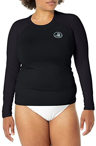 Body Glove Women's Smoothies Sleek Solid Long Sleeve Rashguard with UPF 50+ Rash Guard Shirt (Pack of 1)