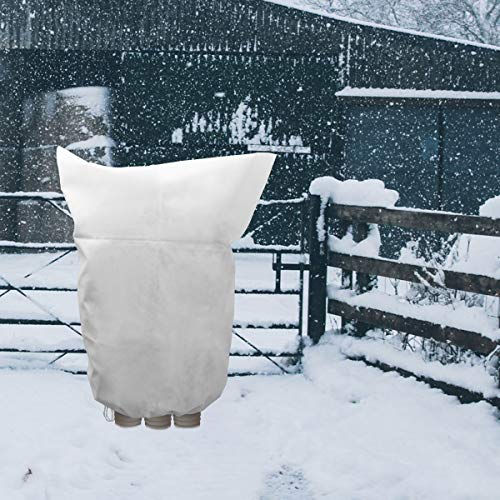 Pack of 4 Frost Plant Cover, 90 cm x 150 cm Plant Fleece Frost Protection, Winter Warming Plant Covers Protect Fruit Tree Potted Plants
