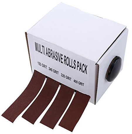DingGreat 6 Meter Schleifpapier-Rolle, 150/240/320/400 Grit Schleifpapier 4 Rollen Schleifband Drawable Schleifpapier Trockenpolieren Schleifwerkzeuge für Metall Holzverarbeitung