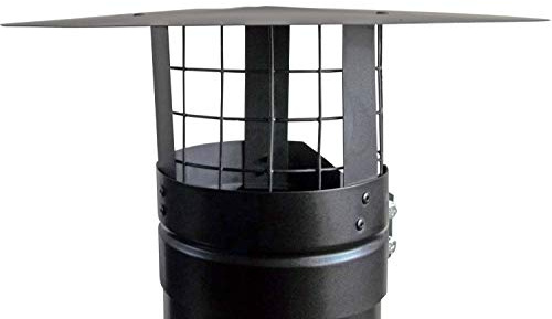 FOXY METAL FABRICATION BOLT ON CHIMNEY COWL WITH BIRD GUARD TO FIT 5''/125MM FLUE PIPE,CHIMNEY CAP MATT BLACK/SINGLE WALL FLUE PIPE ONLY,BE SURE TO MEASURE YOUR FLUE PIPE BEFORE PURCHASE.