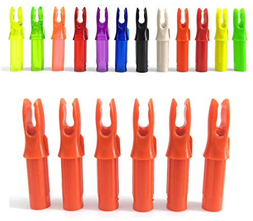 ZSHJGJR 50 Pack Archery Arrow Nock ID 6.2mm/.244 Plastic Insert Arrow Nocks Tail for DIY Hunting Shooting Arrows (Orange)