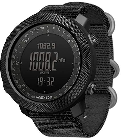 Orologio militare da uomo per sport all'aria aperta impermeabile Orologio con cronometro Altimetro Misurazione altezza / pressione atmosferica ,Per escursionismo corsa alpinismo (Silicone strap)