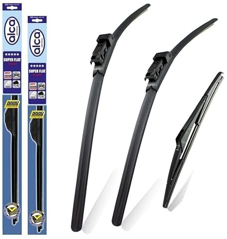 alca Germany Fits Nissan Qashqai 2007-2014 Set of 3 Windscreen Wiper Blades Super Flat Front Rear 2415PT 12J ASF2415PT12J