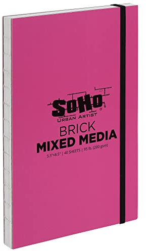 SoHo Urban Artist - Blocco per schizzi in formato mattone per schizzi, disegno, matite colorate, grafite e altro ancora – Supporto misto 14 x 21,6 cm (200 g/m², 40 fogli)