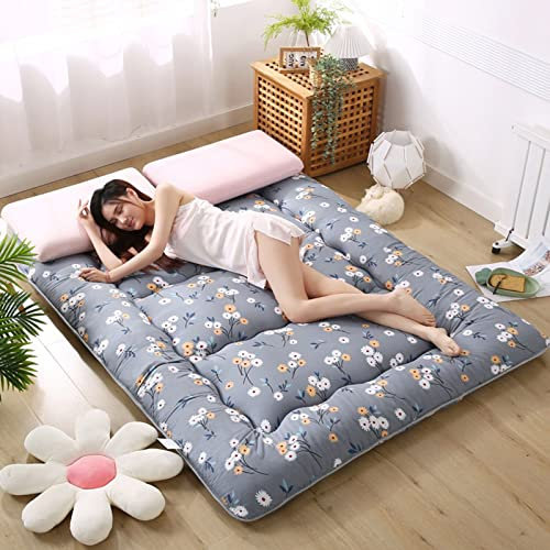 Konsilsa Faltbare Futon Matratze, Faltbare Futon fur das Futonbett Boden Tatami Matte Einrollbar groß Einzelmatratze Matratzenauflage Schlafen Pad Gästematratze Studentenwohnheim Camping