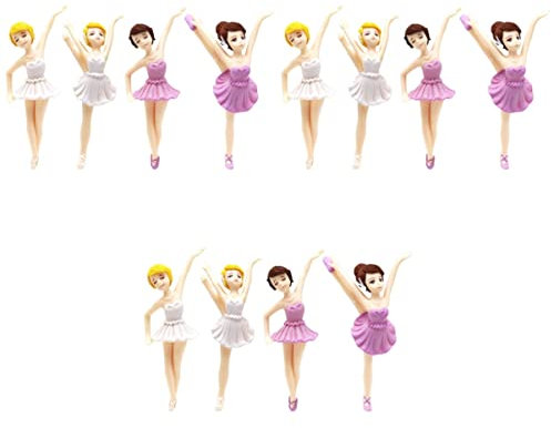 ifundom 12 Stück Puppenhaus-Statue Weiß Basteln Geburtstag Spielzeug Miniatur-Dekorationen Baby-Muffin Cuake-Topper Figur Zuhause Party Garten Ornament Tanzen Ballett Mädchen