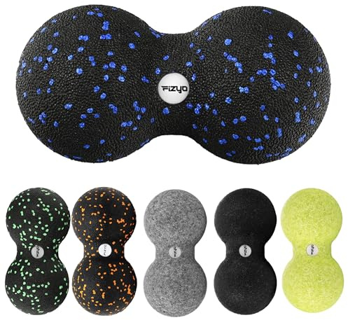 Fizyo Massageboll massageskoter, skoter för rehabilitering yoga-övningar crossfit anti-stress, avslappning, perfekt för ryggsmärta, ischias, form peanut (blå)