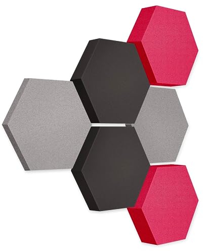 platino24 Akustikpaneele 6 Elemente Edition LOFT 3D I Ø 300mm Akustikplatten Schalldämmung Wand & Decke I Akustikschaum Schall-Absorber aus Basotect 30-70mm mit farbiger Akustikbeschichtung